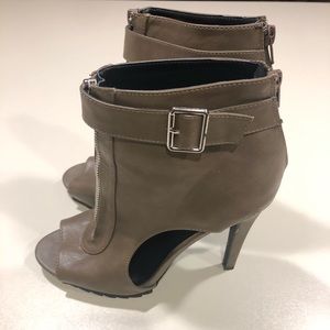 Army Green peep toe ankle booties size 8